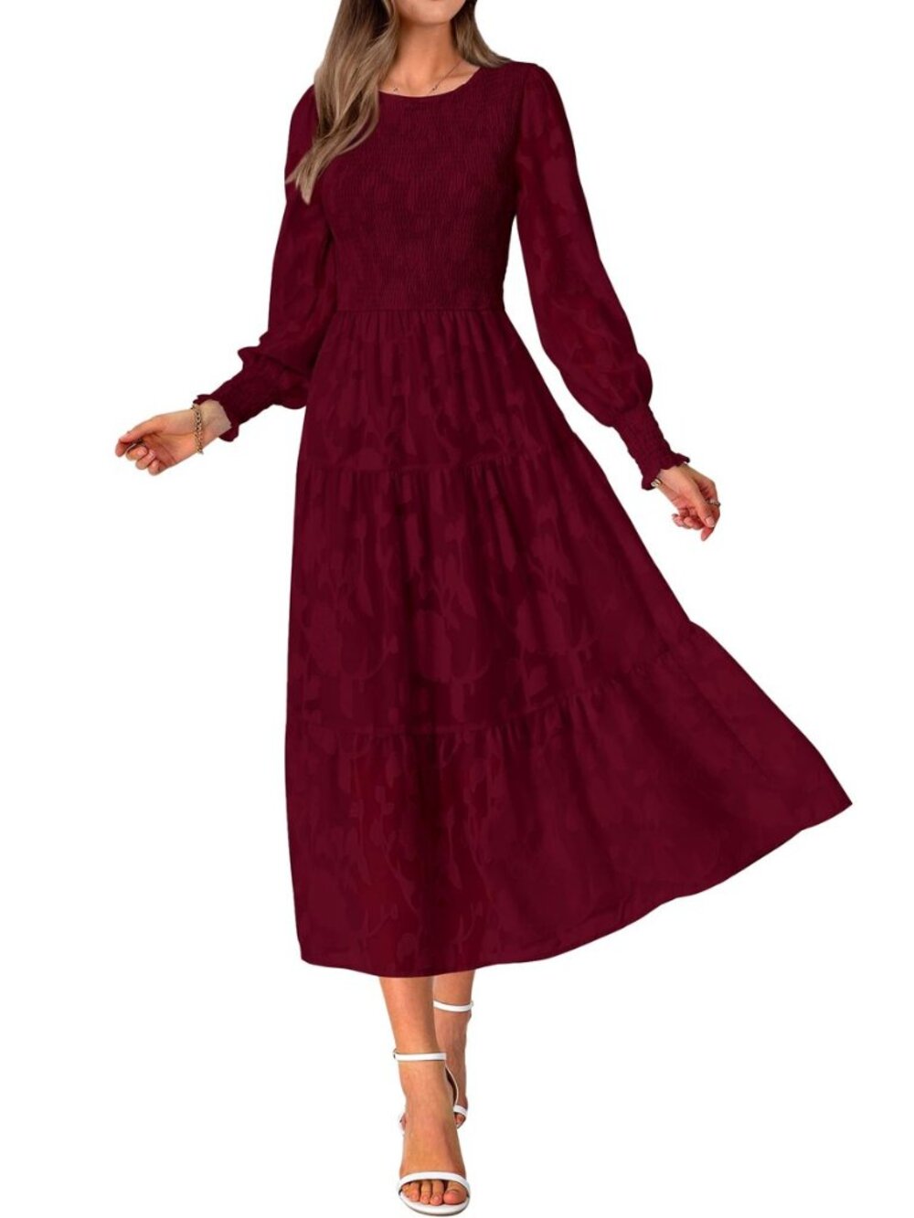 Wedding Guest Dresses for Women Spring Fashion 2026 Casual Long Sleeve Floral